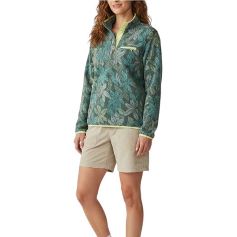 COLUMBIA Mountain Side Benton Springs T-Snap Fleece Pullover Women M Outdoor Y2K